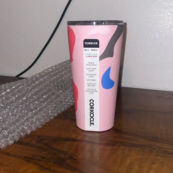 NWT Corkcicle Poketo/Pink Party 16oz Tumbler - Picture 2 of 7